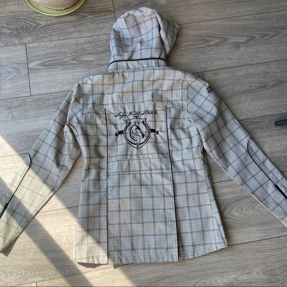 Kerrits Rain Shelter Barn Jacket Medium Tan Plaid - Picture 11 of 16
